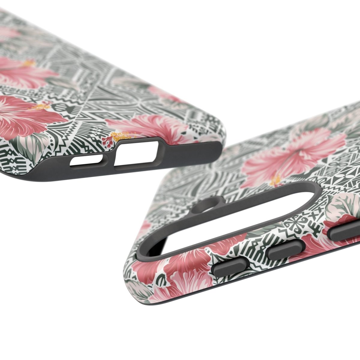 iPhone tough phone case with Solosolo Blooms design by Printify, showcasing vibrant floral artwork on durable phone protection