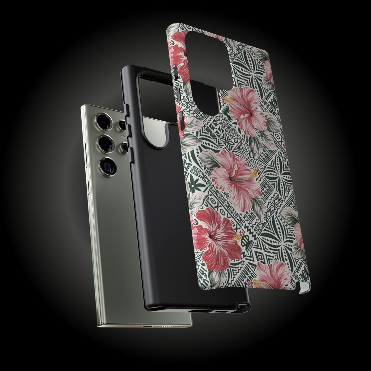 Printify iPhone tough phone case with Solosolo Blooms design featuring vibrant floral artwork for iPhone models.