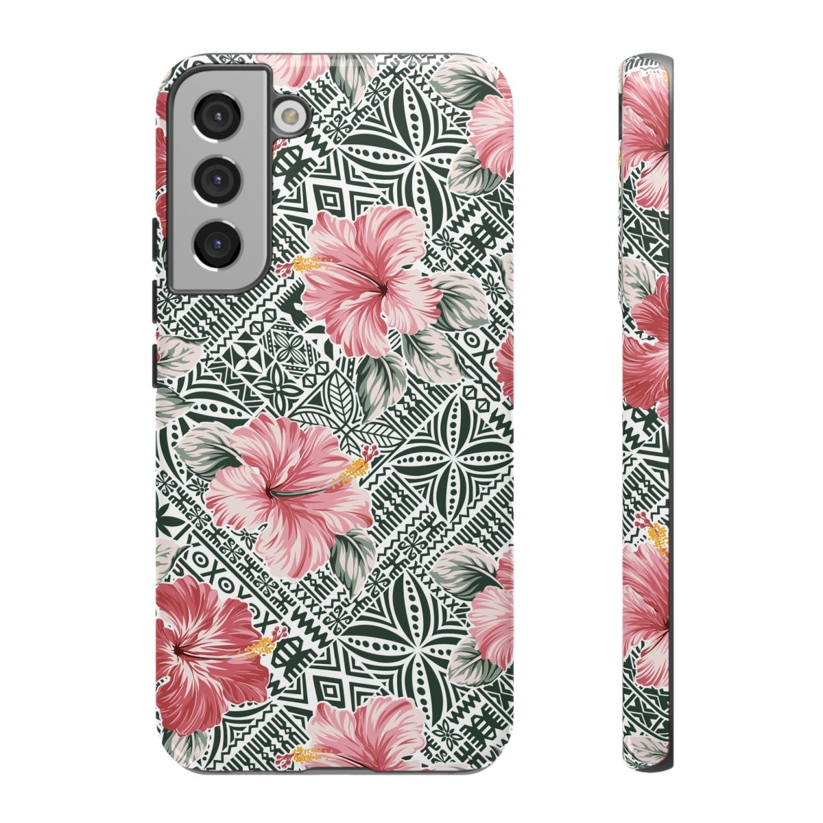 Printify iPhone tough phone case with Solosolo Blooms design, featuring vibrant floral artwork for iPhone models.