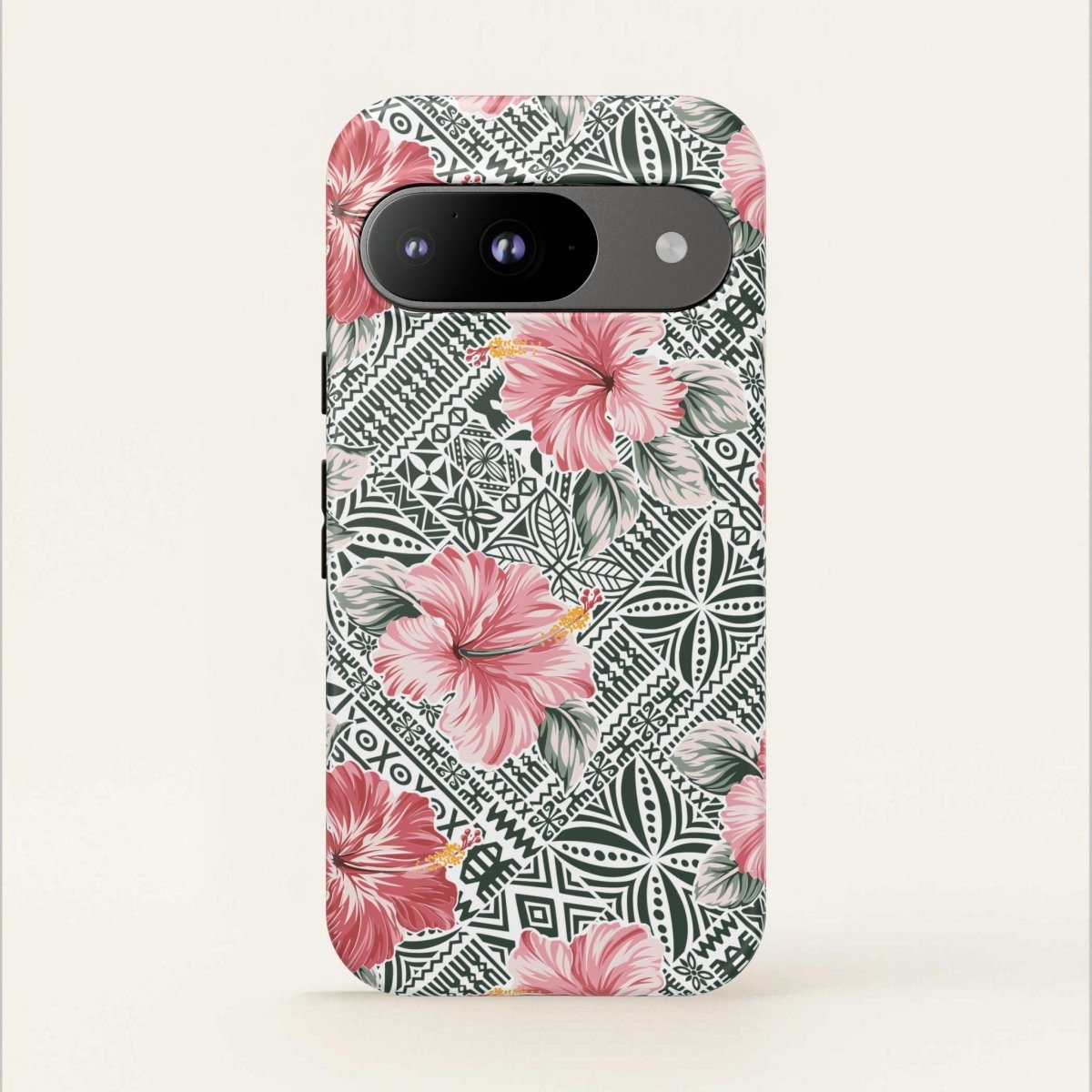 Durable iPhone tough phone case with Solosolo Blooms design by Printify, featuring vibrant floral artwork on a protective cover.