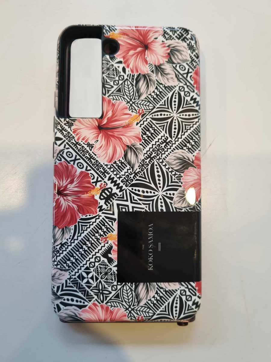 iPhone tough phone case with Solosolo Blooms design, durable protection, featuring vibrant tropical floral artwork.