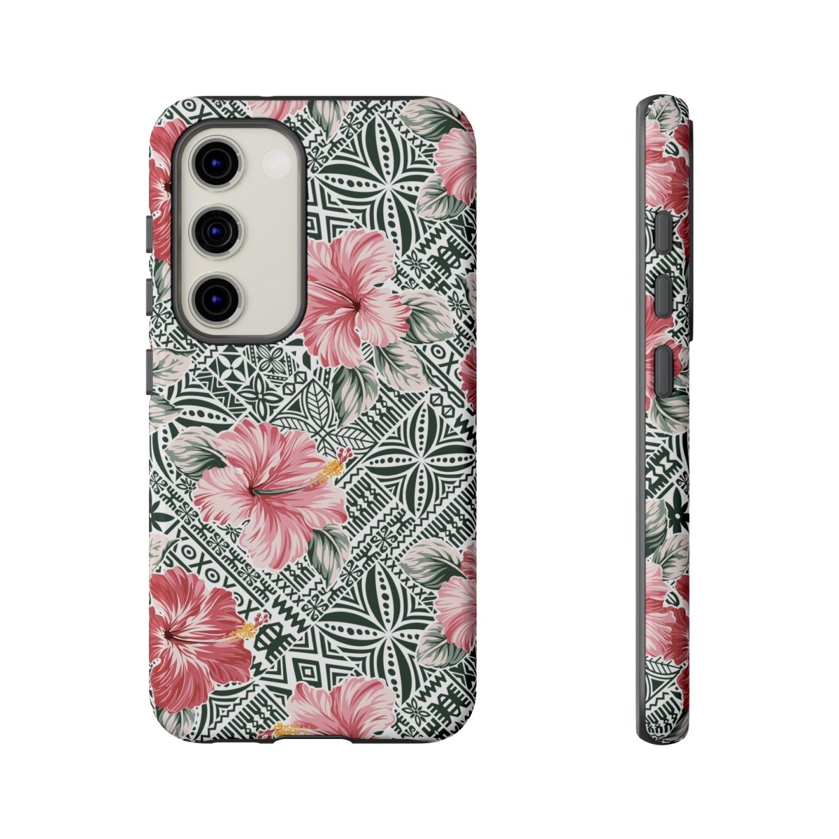 Printify iPhone tough phone case with Solosolo Blooms design, featuring colorful floral artwork for iPhone models.