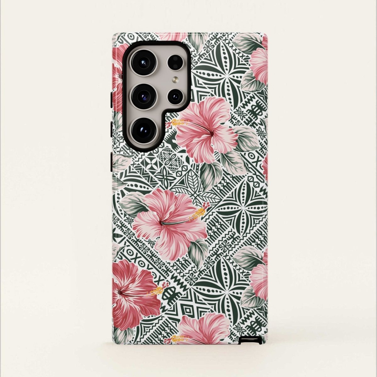 Durable iPhone tough phone case with Solosolo Blooms design by Printify, featuring vibrant floral artwork on a protective cover.