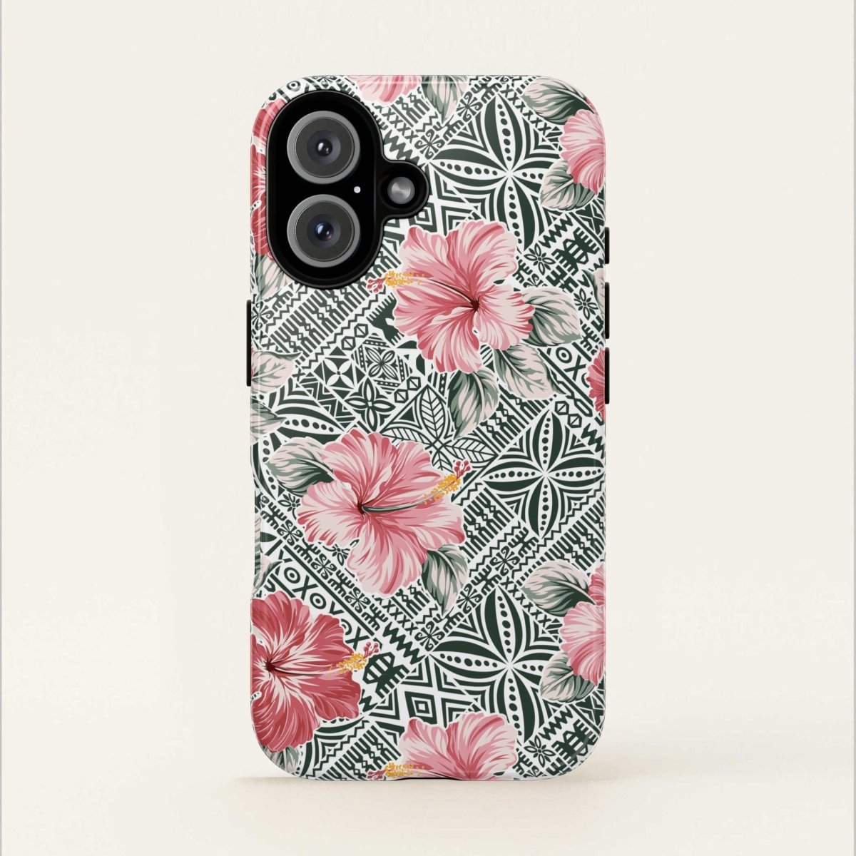 Durable iPhone tough phone case by Printify featuring Solosolo Blooms design with vibrant floral pattern for iPhone models.