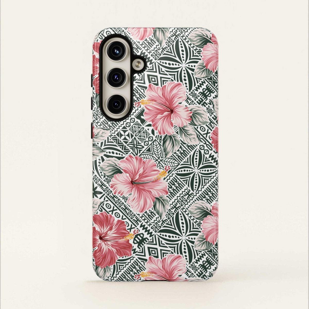 Durable iPhone tough phone case by Printify featuring Solosolo Blooms design with vibrant floral patterns.