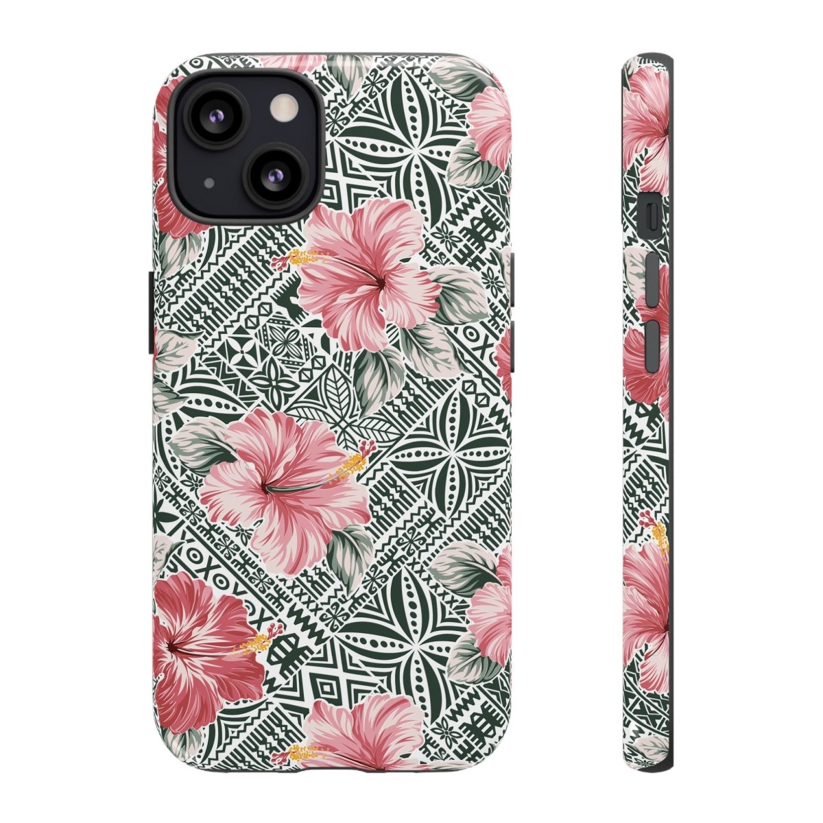 iPhone tough phone case with colorful Solosolo Blooms, featuring protective rugged construction.