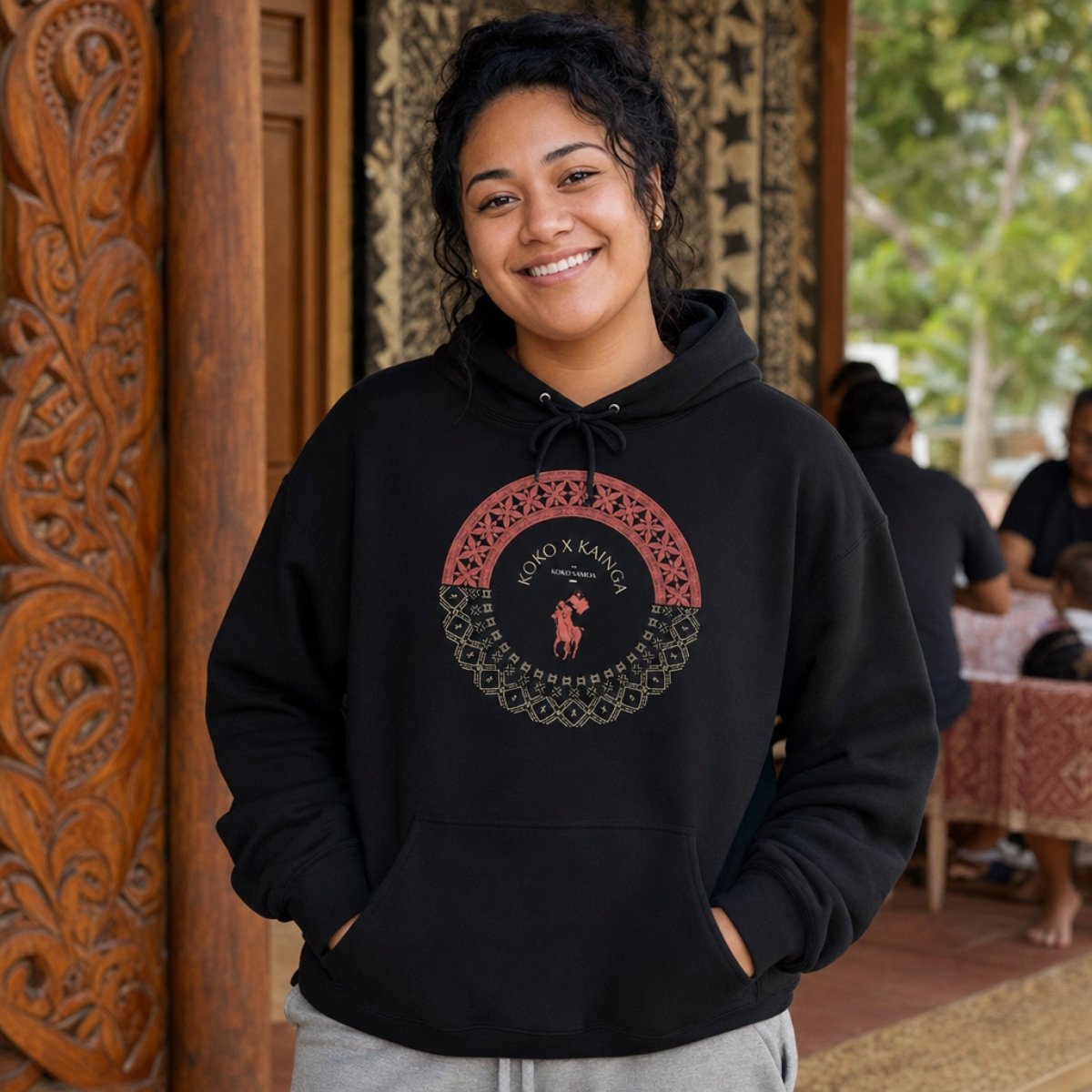 Island Hoodie™ Tonga Samoa by The Print Bar, featuring a vibrant island-themed design on a cozy hoodie.