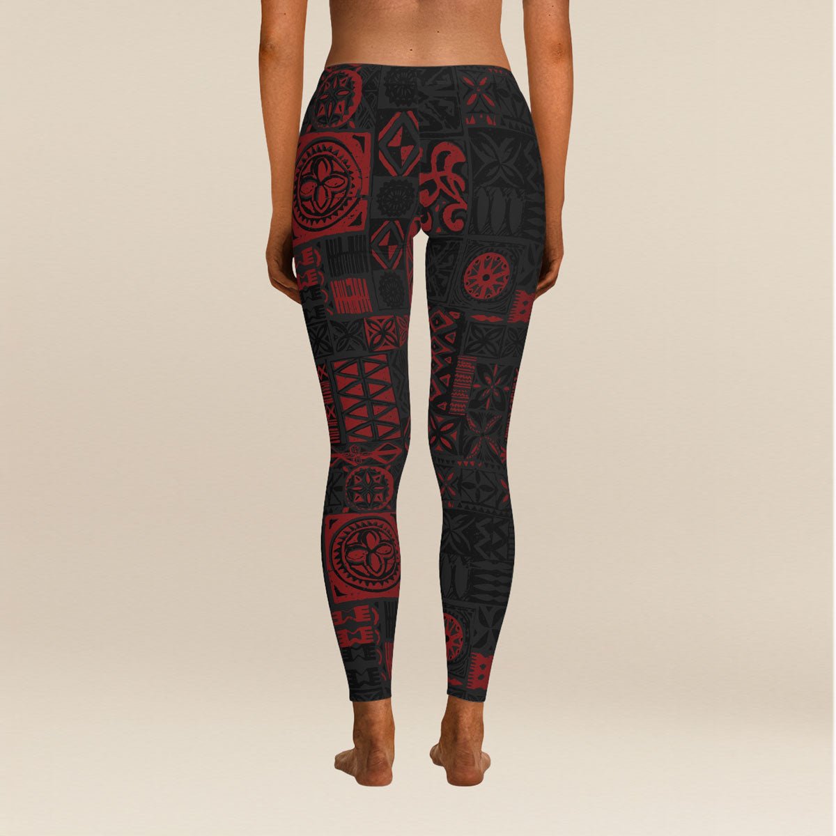 IslandFlex Leggings - Elei Red - AU/NZ/USA - The Koko Samoa