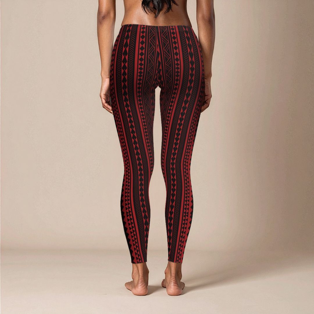 IslandFlex Leggings - Red Warrior - AU/NZ/USA - The Koko Samoa