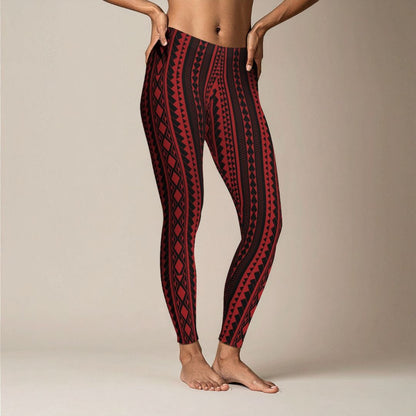IslandFlex Leggings - Red Warrior - AU/NZ/USA - The Koko Samoa