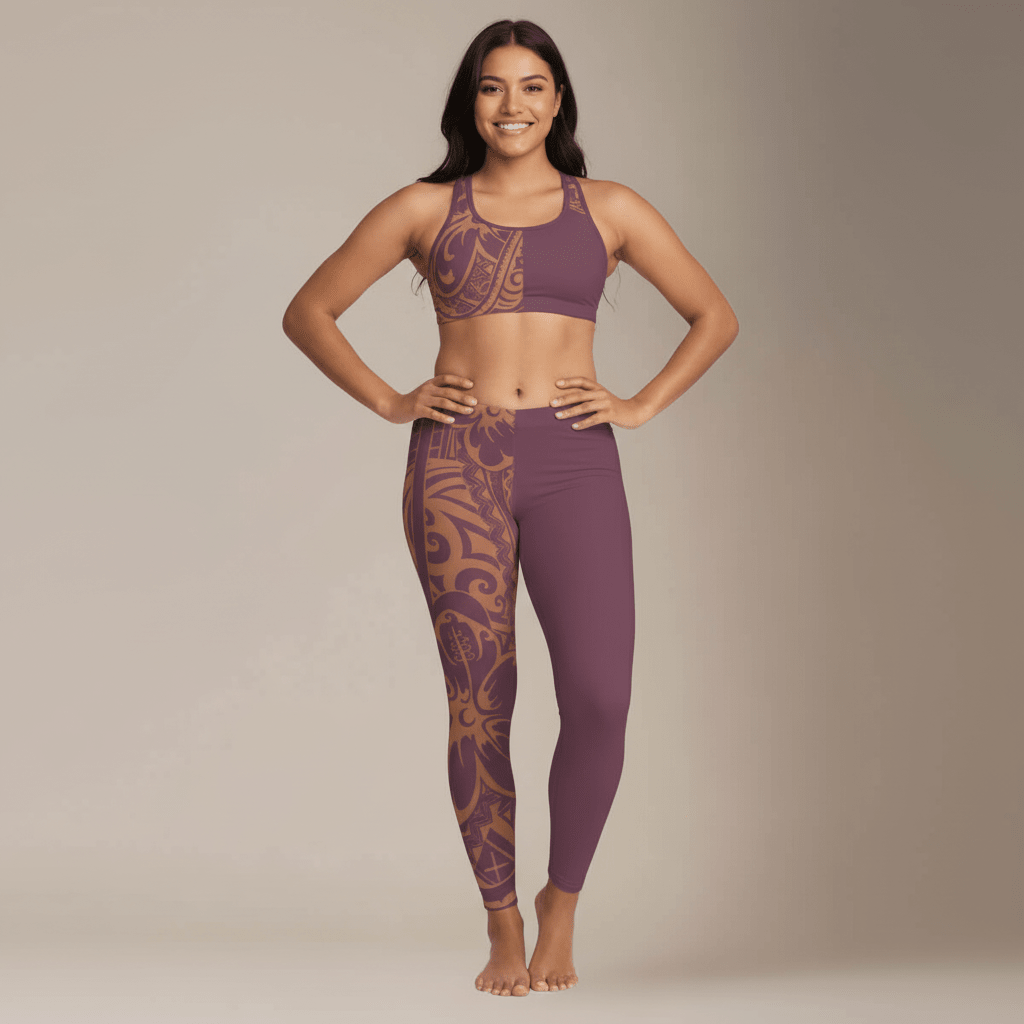 FYBY IslandFlex mid-rise leggings in Bloom Brandied Melon, featuring a vibrant, comfortable design perfect for active wear.