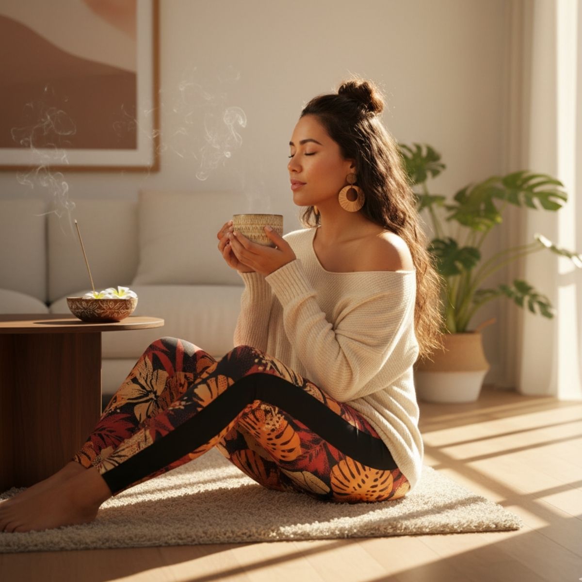 IslandFlex Mid - Rise Leggings - Lalomanu Ember - AU/NZ/USA - The Koko Samoa