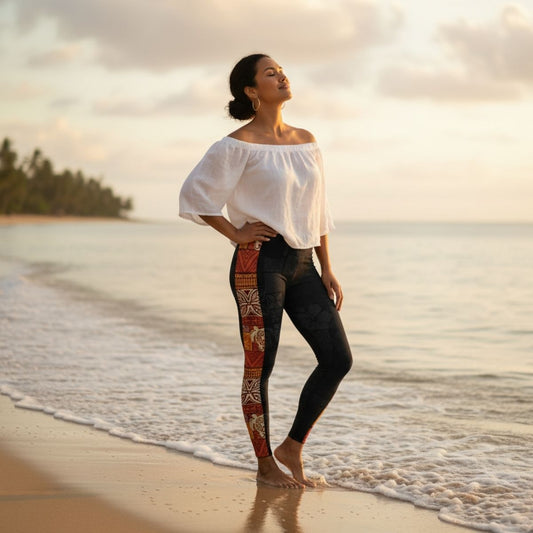 IslandFlex Mid - Rise Leggings - Sataoa Sunrise - AU/NZ/USA - The Koko Samoa