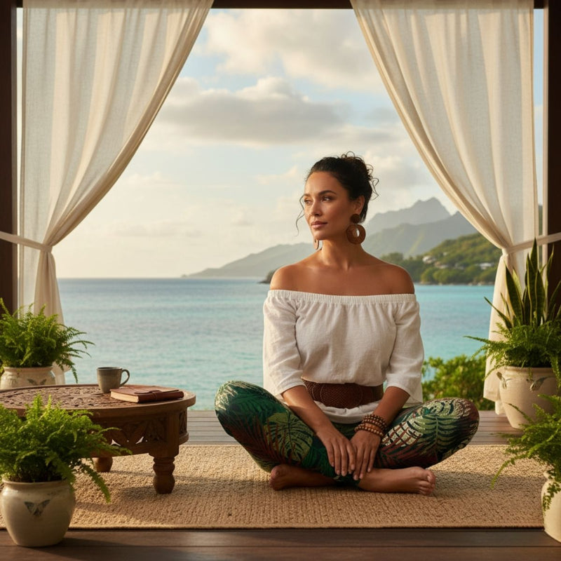 IslandFlex Mid - Rise Leggings - Tafatafa Greens - AU/NZ/USA - The Koko Samoa