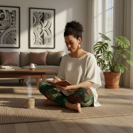 IslandFlex Mid - Rise Leggings - Tafatafa Greens - AU/NZ/USA - The Koko Samoa