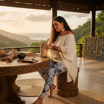 IslandFlex Mid - Rise Leggings - Tiavi Mist - AU/NZ/USA - The Koko Samoa