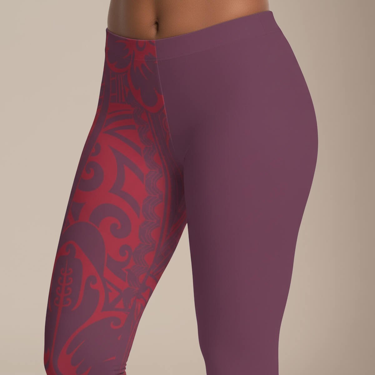 IslandFlex Mid - Rise Leggings - Winterberry Red - AU/NZ/USA - The Koko Samoa
