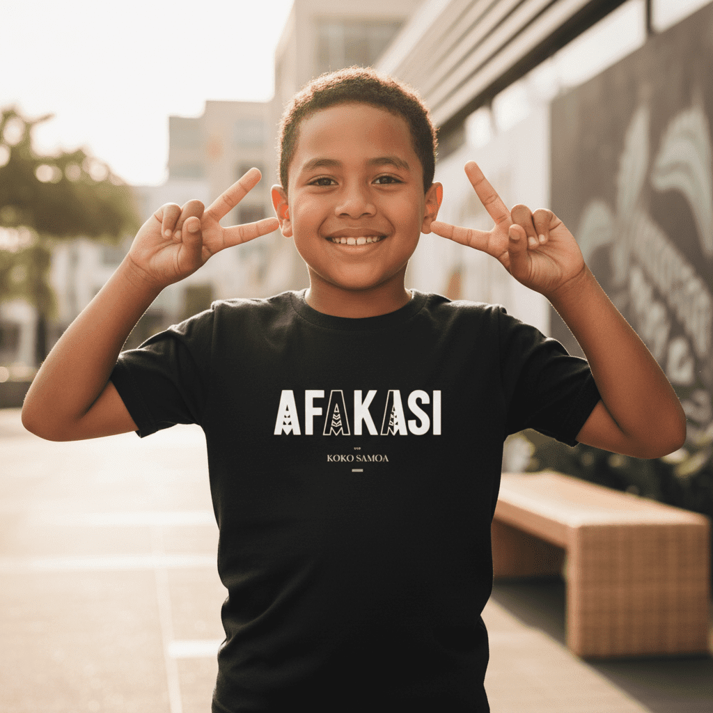 Kids Tee - Afakasi - AU/NZ/USA - The Koko Samoa