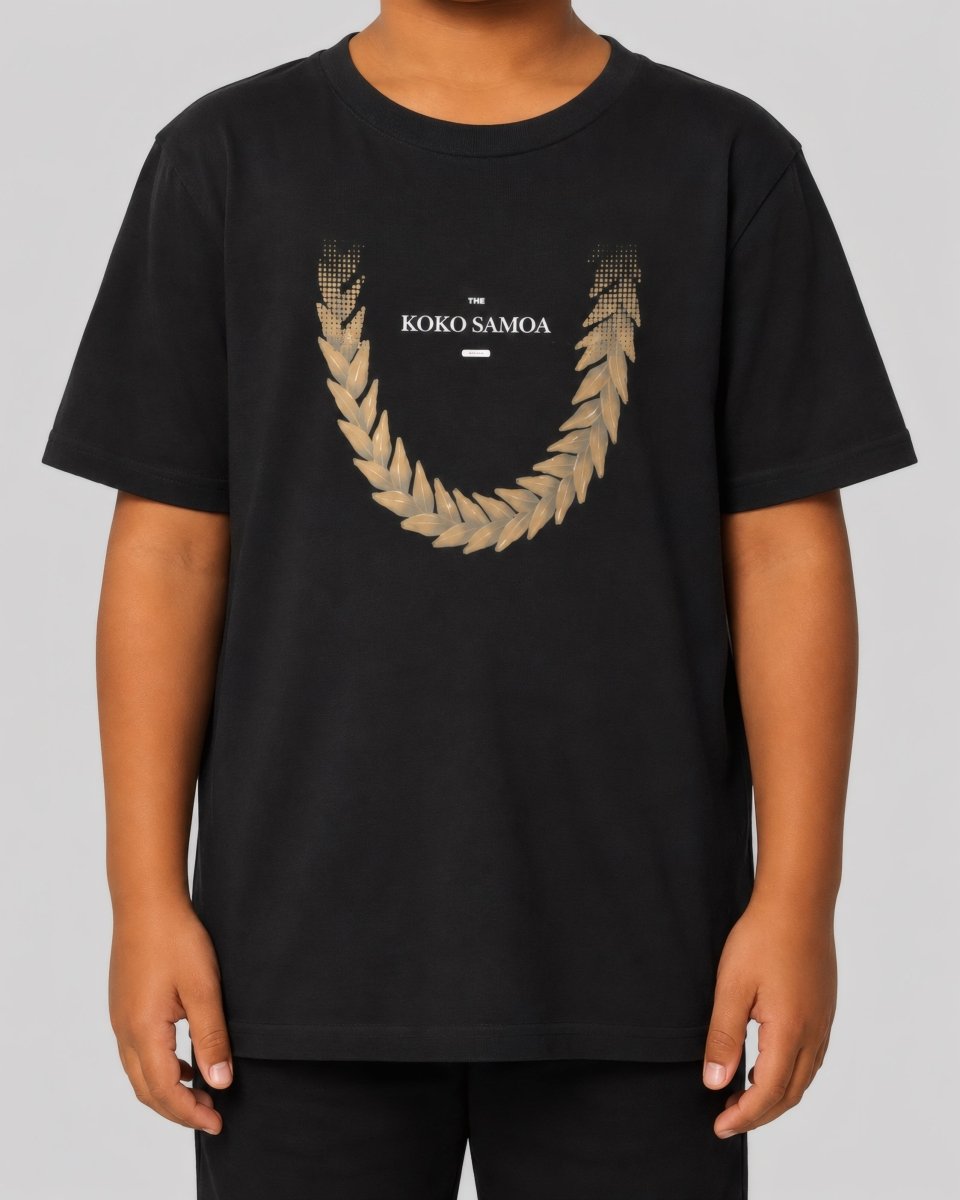 Kids Tee - Ula Fala Brown - AU/NZ/USA - The Koko Samoa