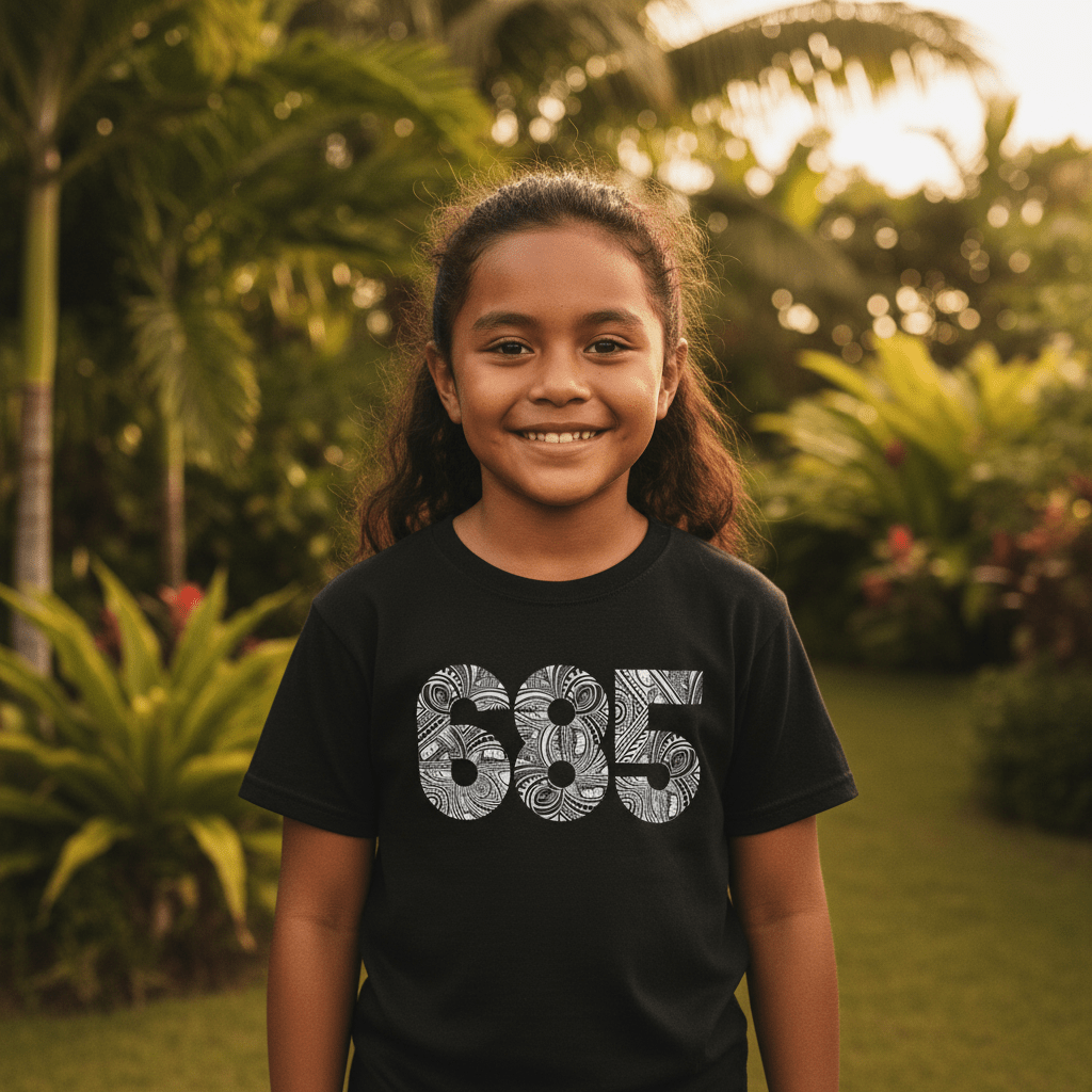Kids unisex tee from The Print Bar featuring a vibrant design inspired by Koko Samoa, suitable for children.