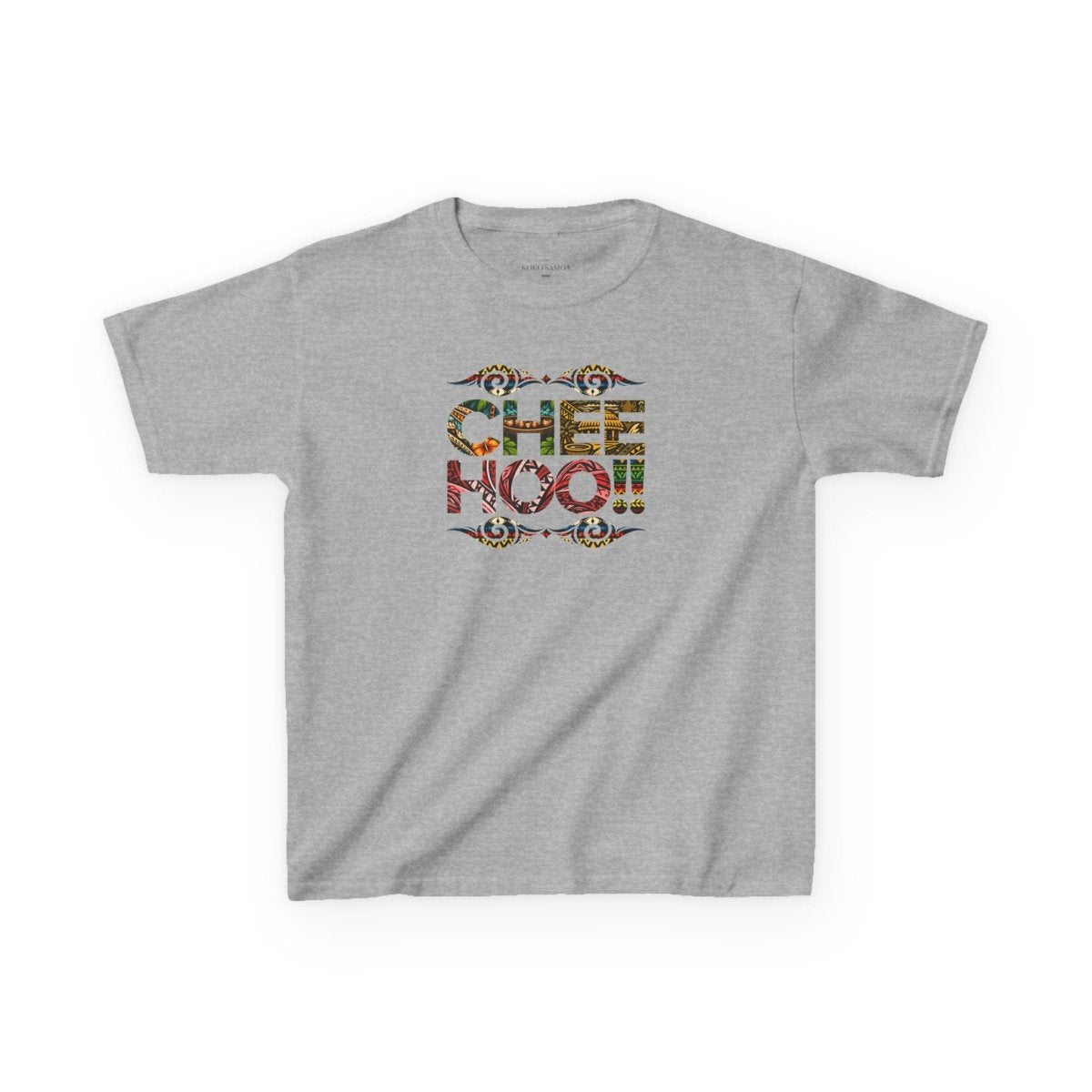 Kids unisex CHEEHOO! T-shirt from The Print Bar, featuring a colorful graphic design on a comfortable kids' tee.