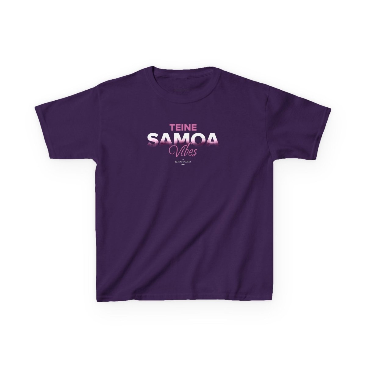 Kids unisex Samoa Vibes T-shirt by The Print Bar, featuring colorful Teine Samoa design on a comfortable cotton tee.