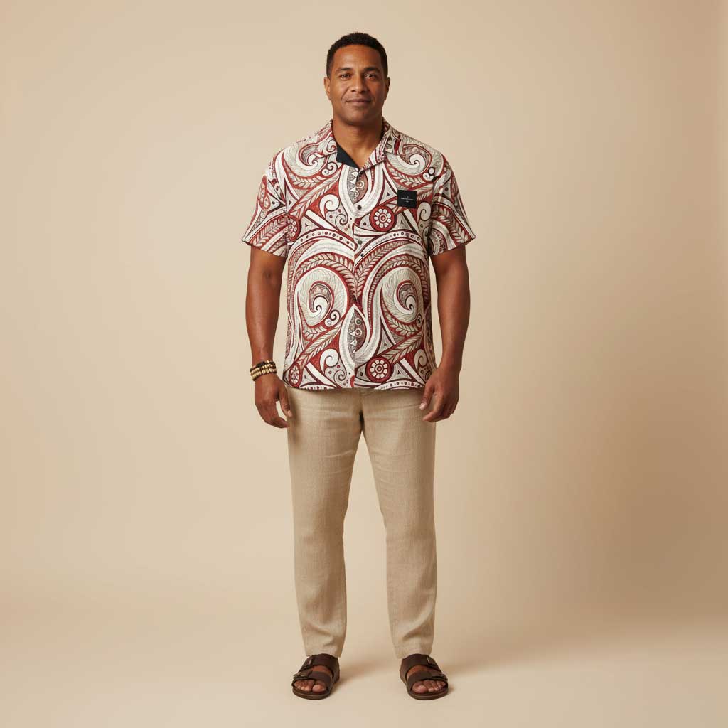 KoaTech™ - Hawaiian Button-Down Shirt - Firecrest - AU/NZ/USA