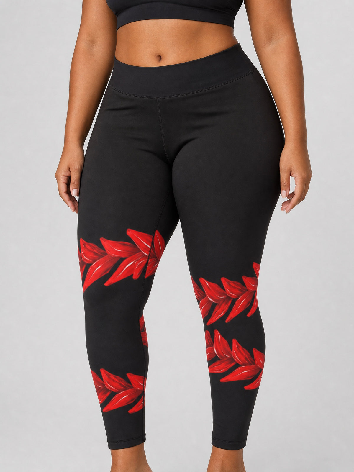 IslandCurvy - 2XL to 6XL Leggings - Ula Fala on a light grey studio background