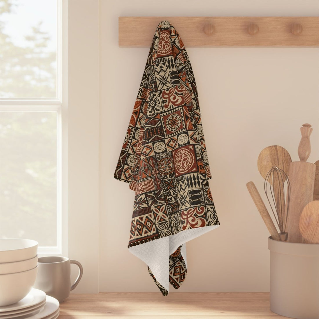 Microfiber tea towel from Elei brand, featuring detailed design, ideal for home decor, by District Photo.