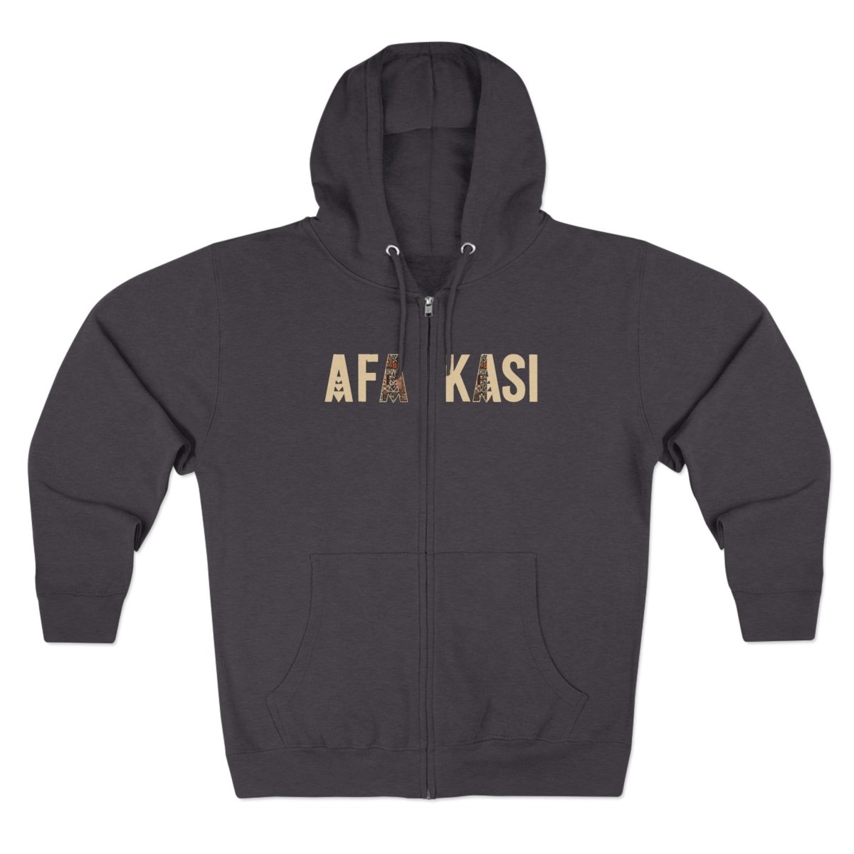 Unisex black zip hoodie by Monster Digital featuring AFAKASI design, perfect for casual wear in AU, NZ, and USA.