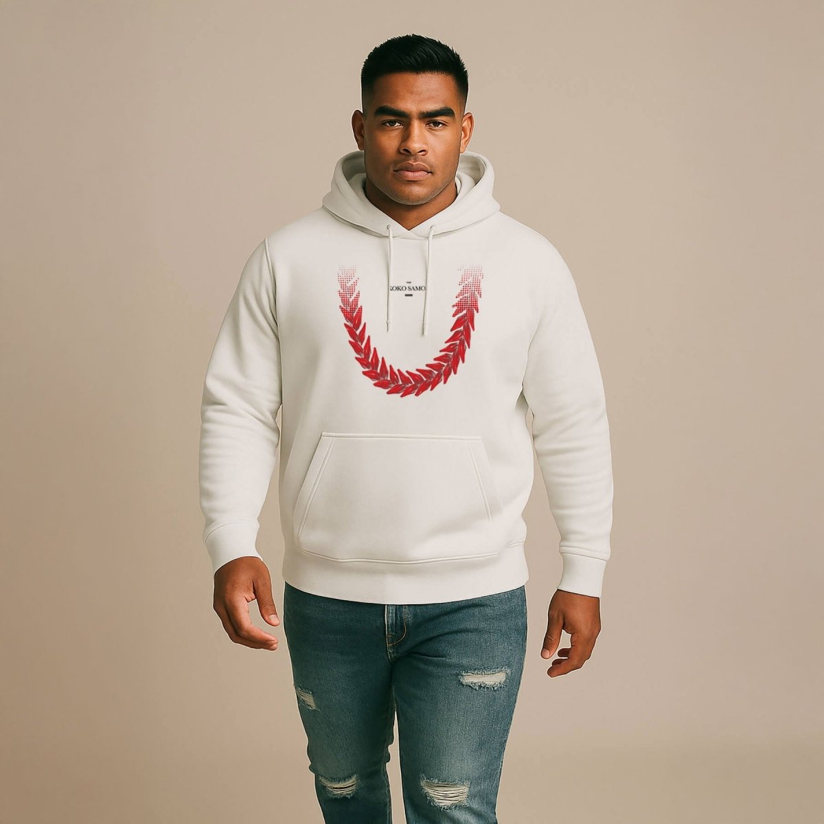 White IslandHeavy™ Hoodie in plus sizes 2XL-5XL by Ula Fala featuring monster digital design,.