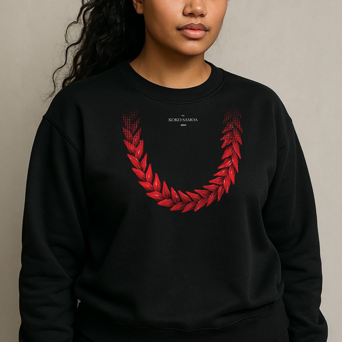 Maroon unisex heavy sweatshirt featuring the Ula Fala design, made in the USA, casual and comfortable fit.