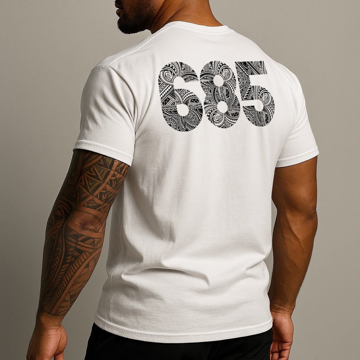 White unisex heavy T-shirt by The Print Bar featuring monster digital print design, casual and comfortable unisex tee.