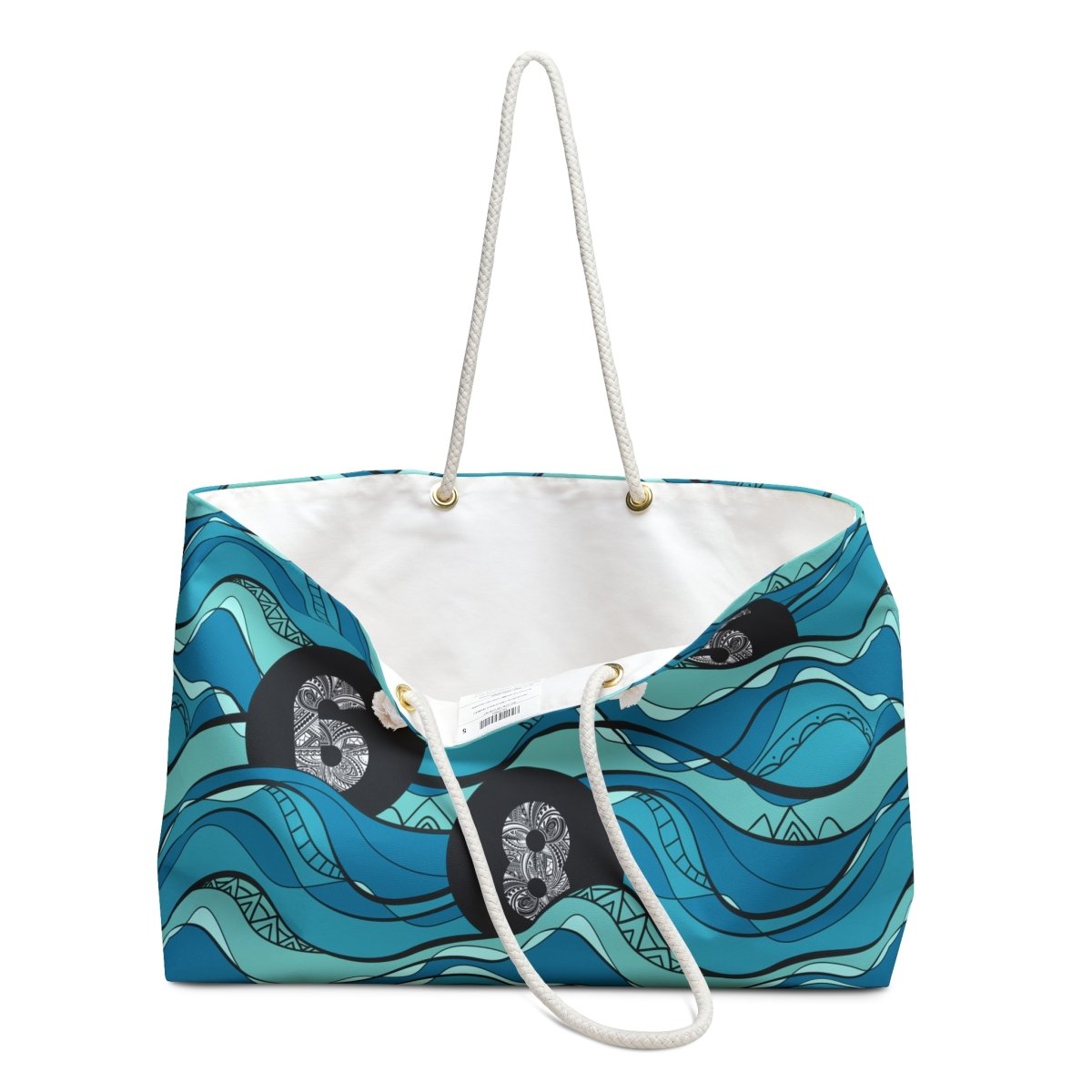 Ocean Wave Weekender Bag with 24x13 inch size, durable fabric, and stylish design for travel and weekend trips