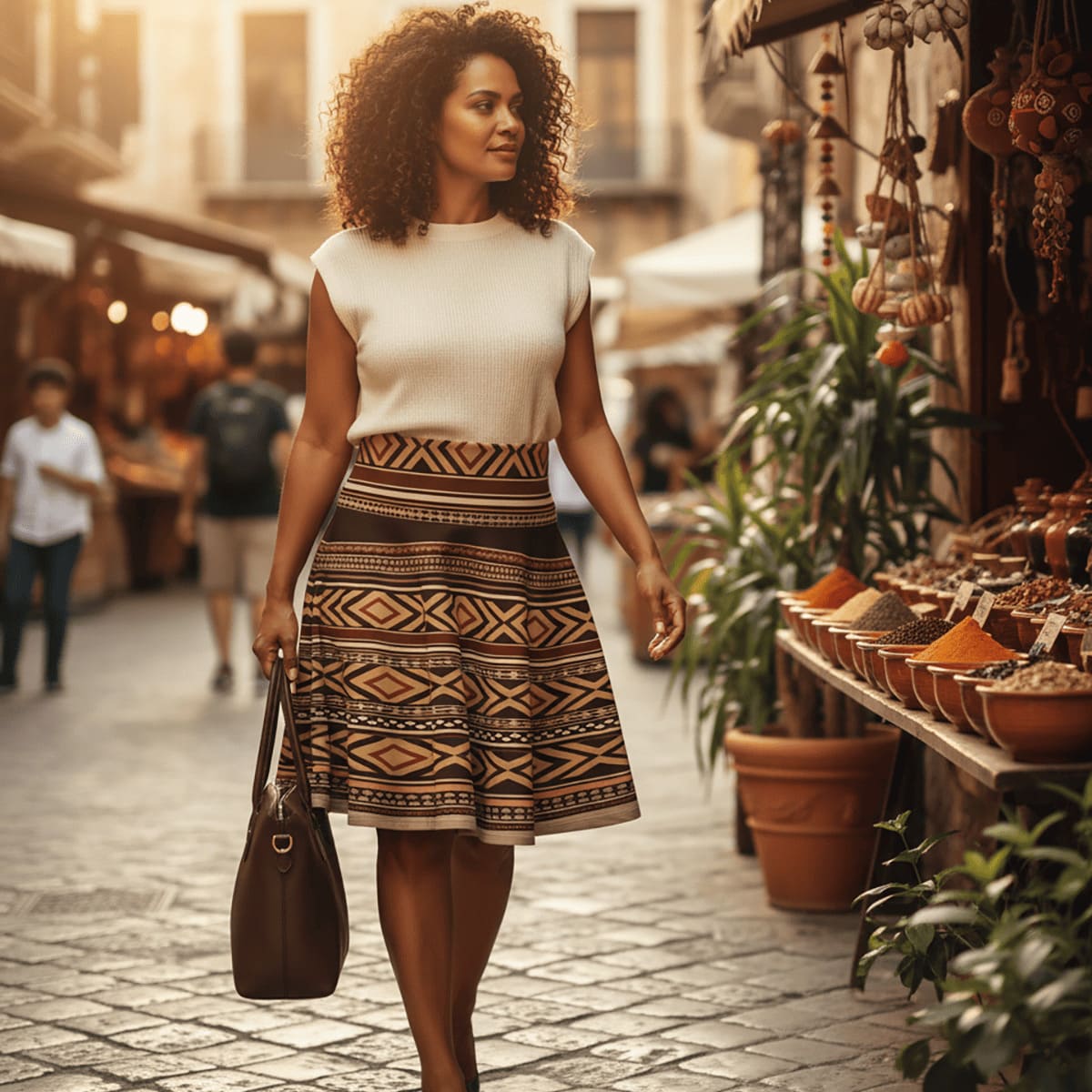 Women's skater skirt, casual Siapo style in lightweight fabric, suitable for AU, NZ, and USA fashion.