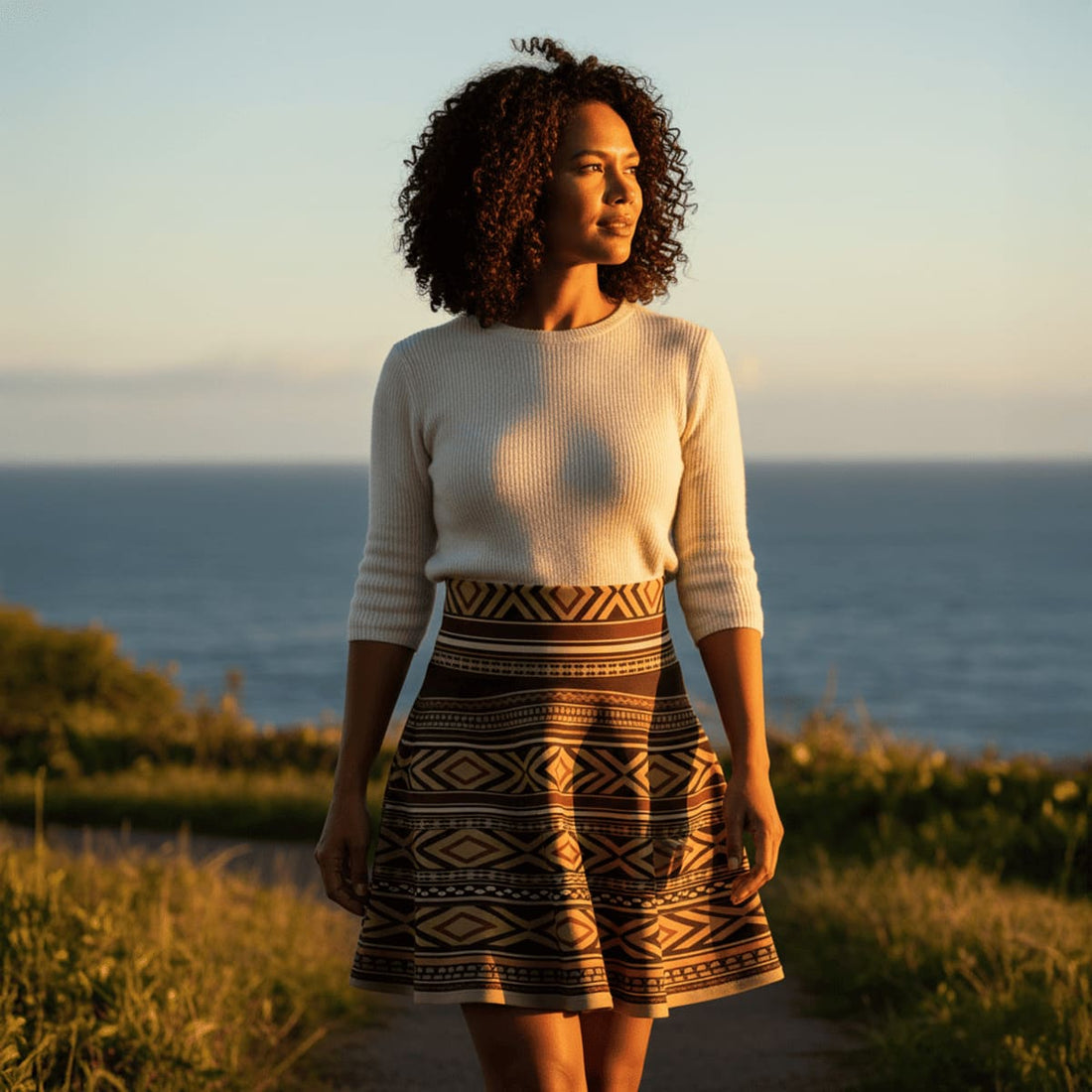 Women's skater skirt by MWW on Demand, in Siapo design, featuring a flared silhouette and comfortable fabric.