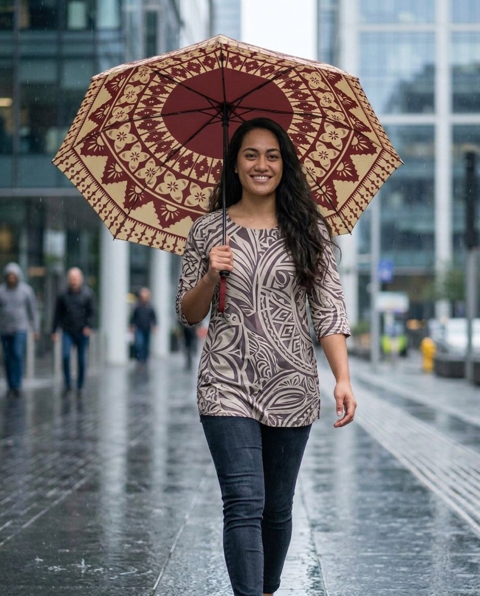 PasifikaOne Umbrella - 48"/122cm - Fiji Red - AU/NZ - The Koko Samoa