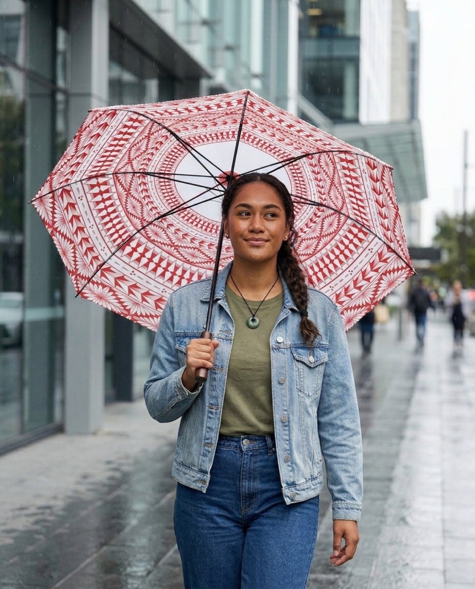 PasifikaOne Umbrella - 48"/122cm - Tongan White - AU/NZ - The Koko Samoa