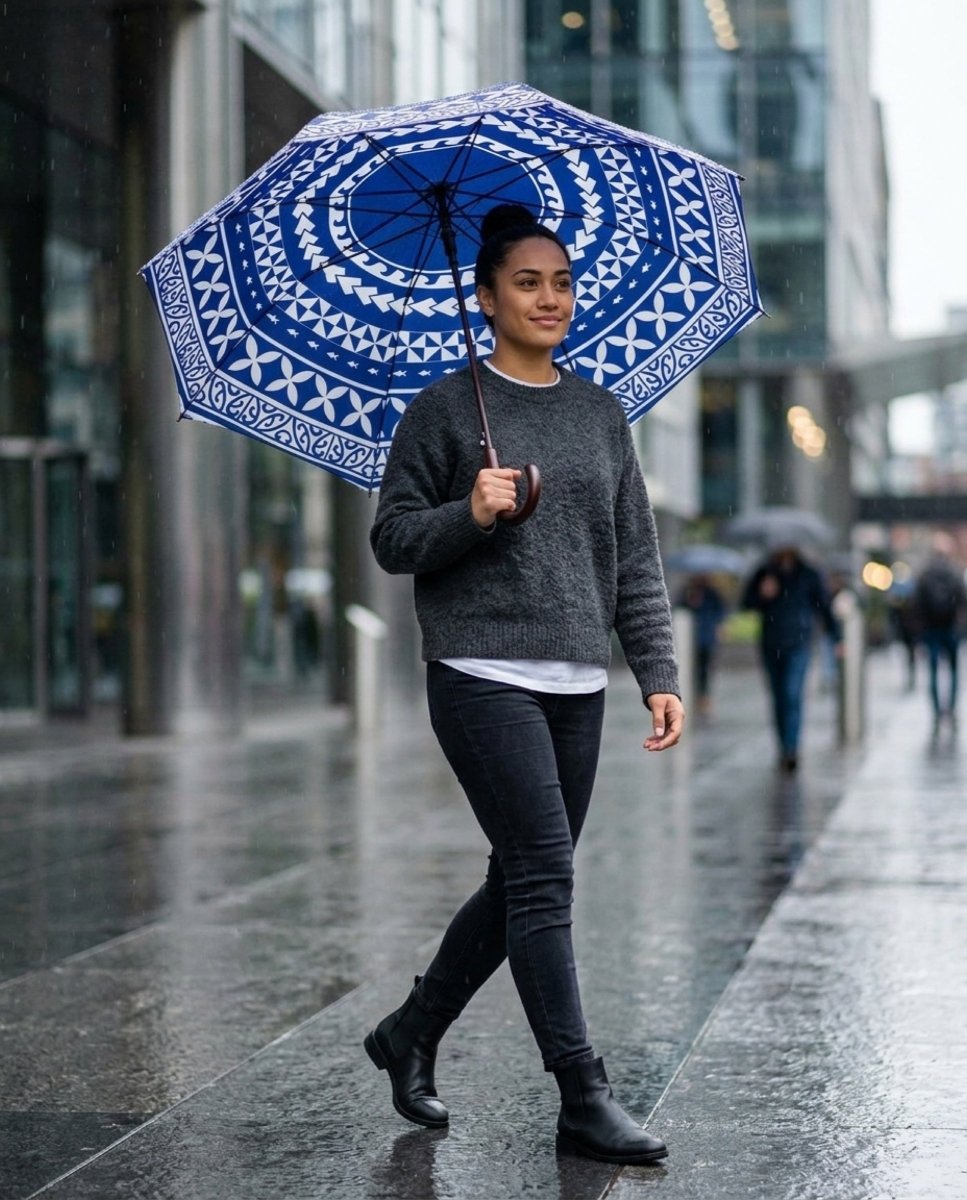 PasifikaOne Umbrella - 48"/122cm - United Blue - AU/NZ - The Koko Samoa
