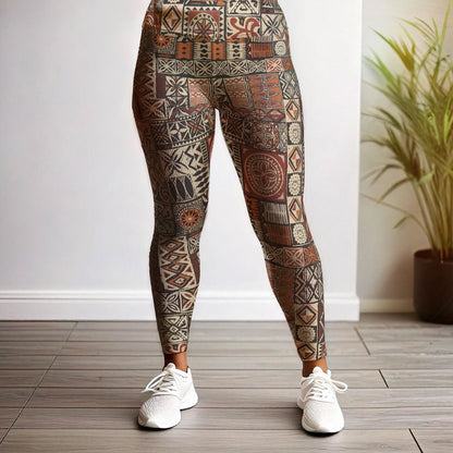 Plus Size High - Rise Leggings - Elei Print - AU/NZ/USA - The Koko Samoa