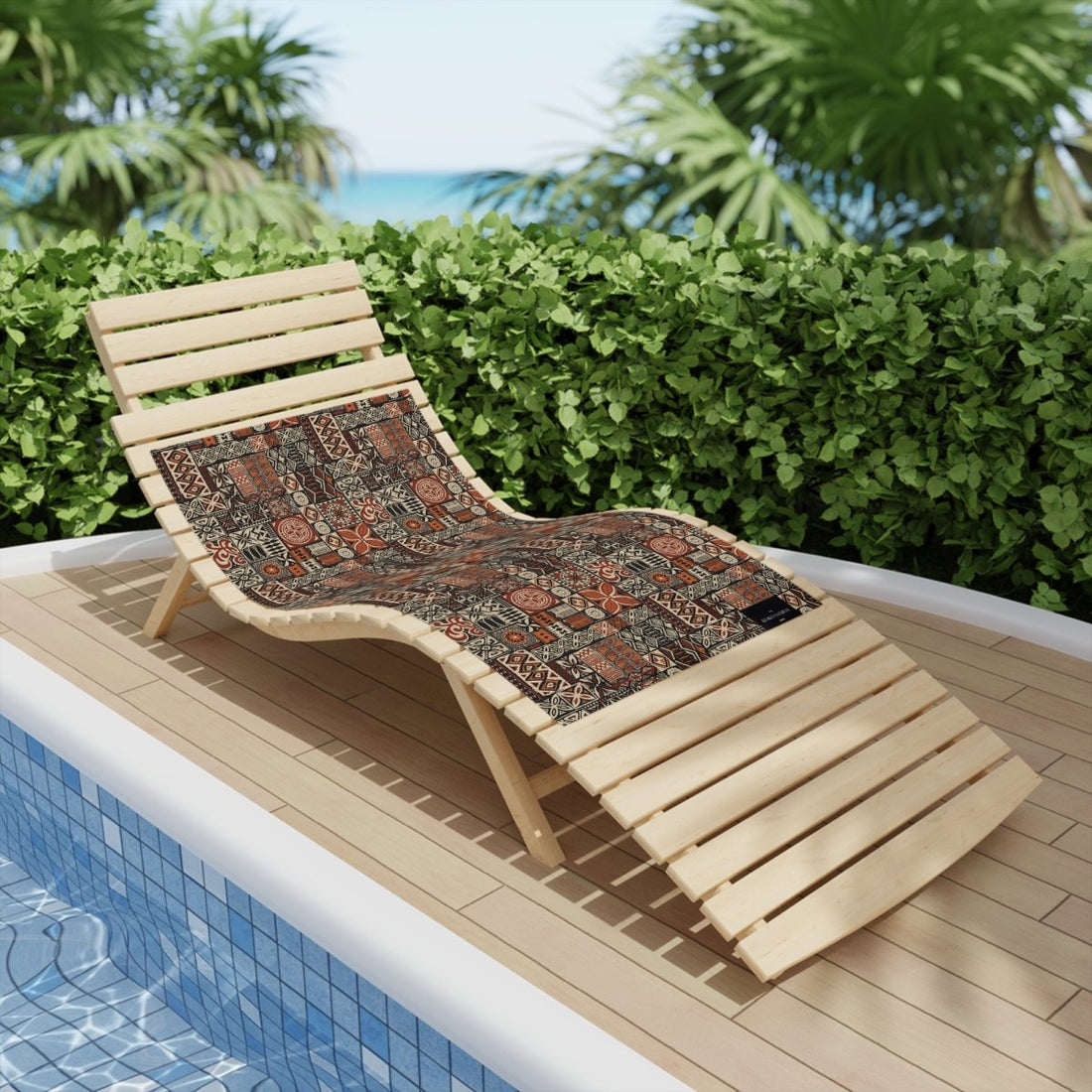 TerryBack™ Boho Towels by Prima Printing, face towel with colorful Elei pattern, 46x69 cm, boho home decor style.