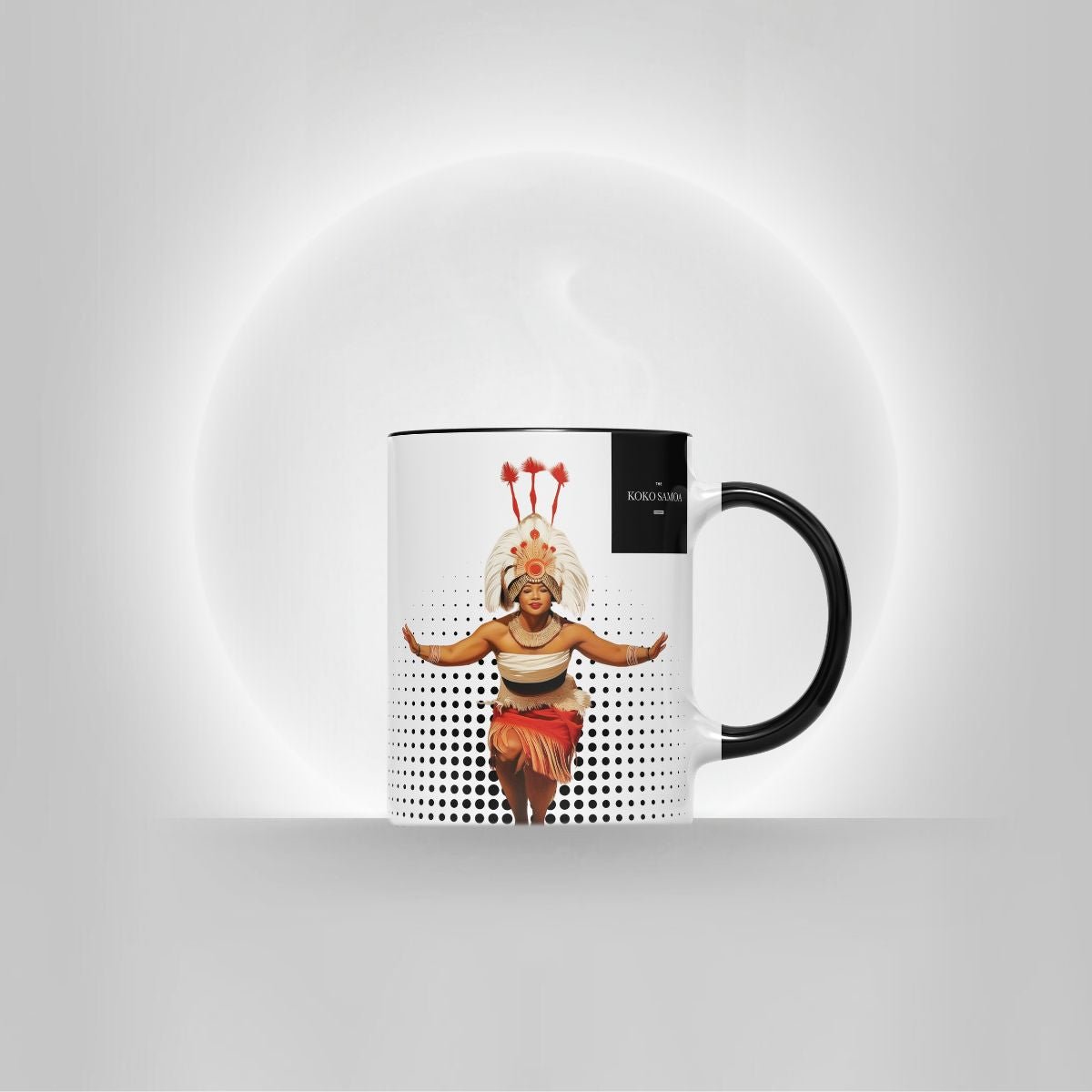 Taupou LimaLuxe™ 325ml Mug by Prima Printing, black ceramic mug with stylish design, perfect for hot beverages in AU/NZ.