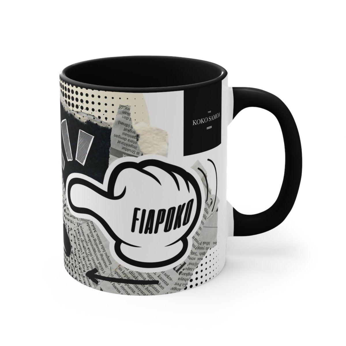 Black LimaLuxe™ 325ml mug featuring "Look At Fiapoko" design, perfect for AU/NZ users.
