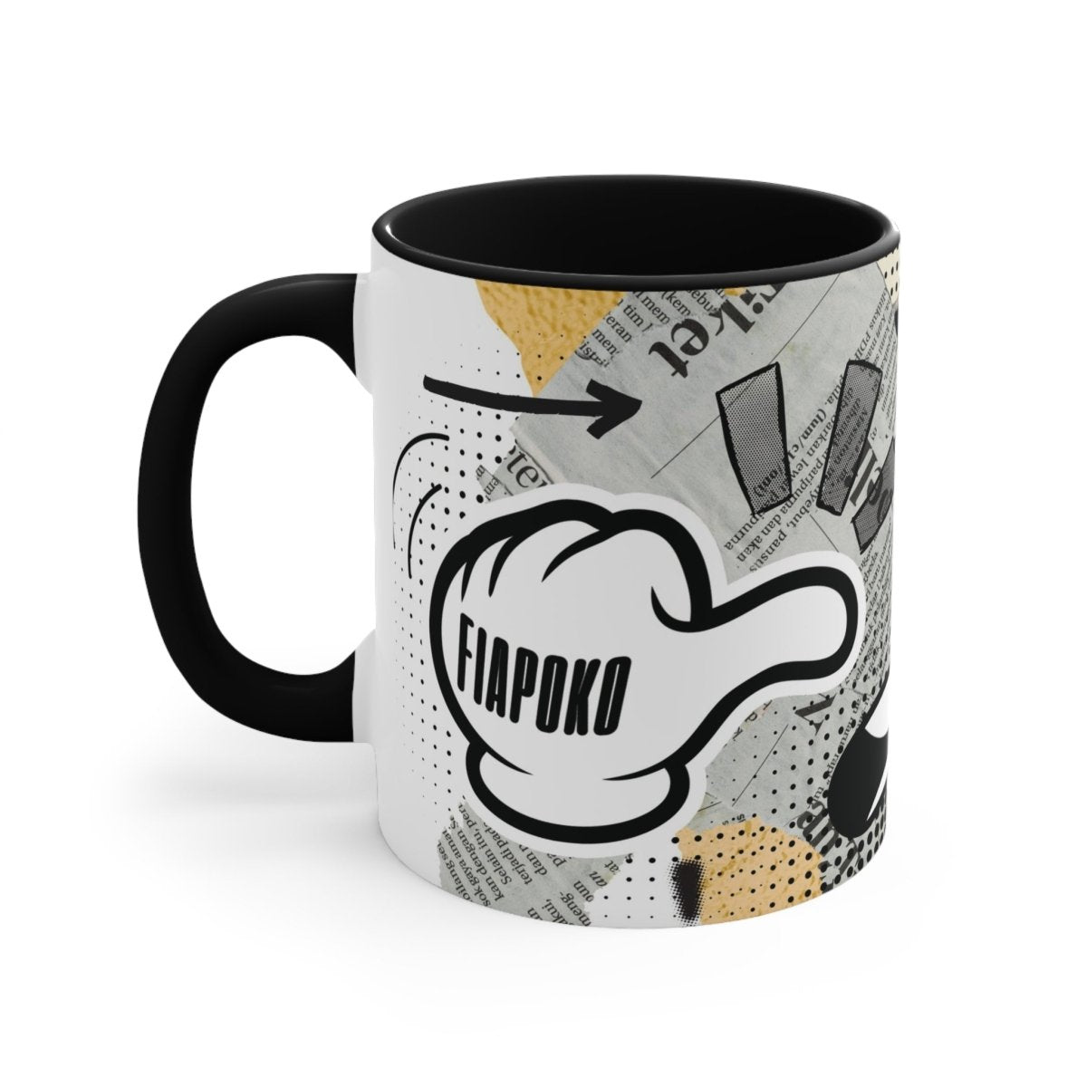 Black LimaLuxe™ 325ml mug featuring "Look At Fiapoko" design, suitable for AU/NZ markets.