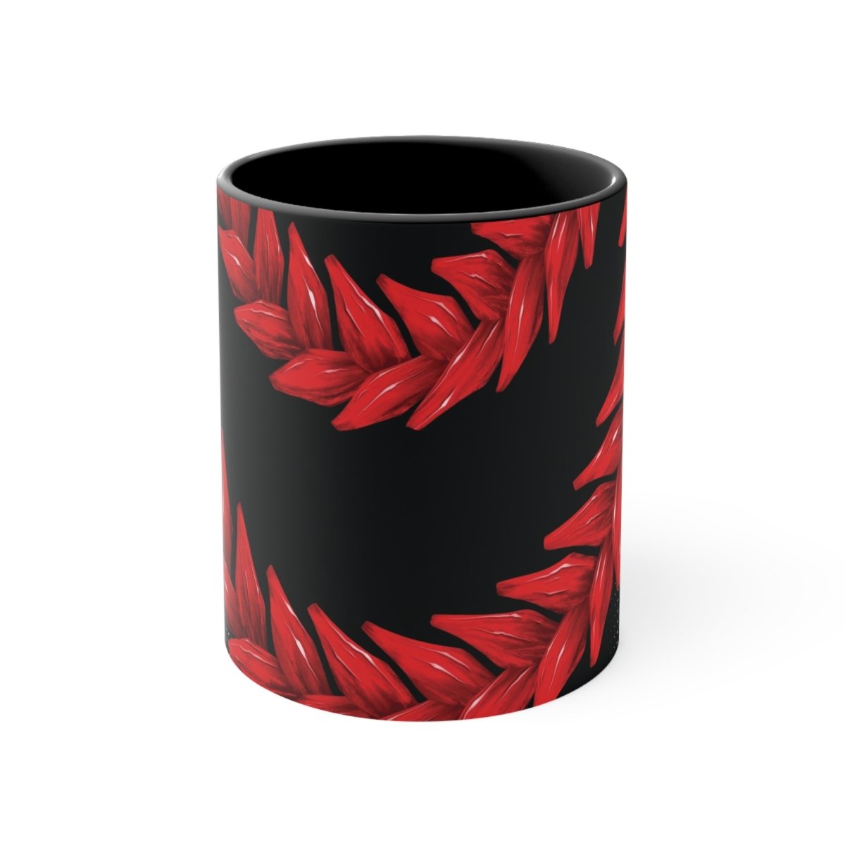 Black LimaLuxe™ 325ml mug by Prima Printing featuring Ula Fala design, shown with a smooth ceramic surface and comfortable handle.