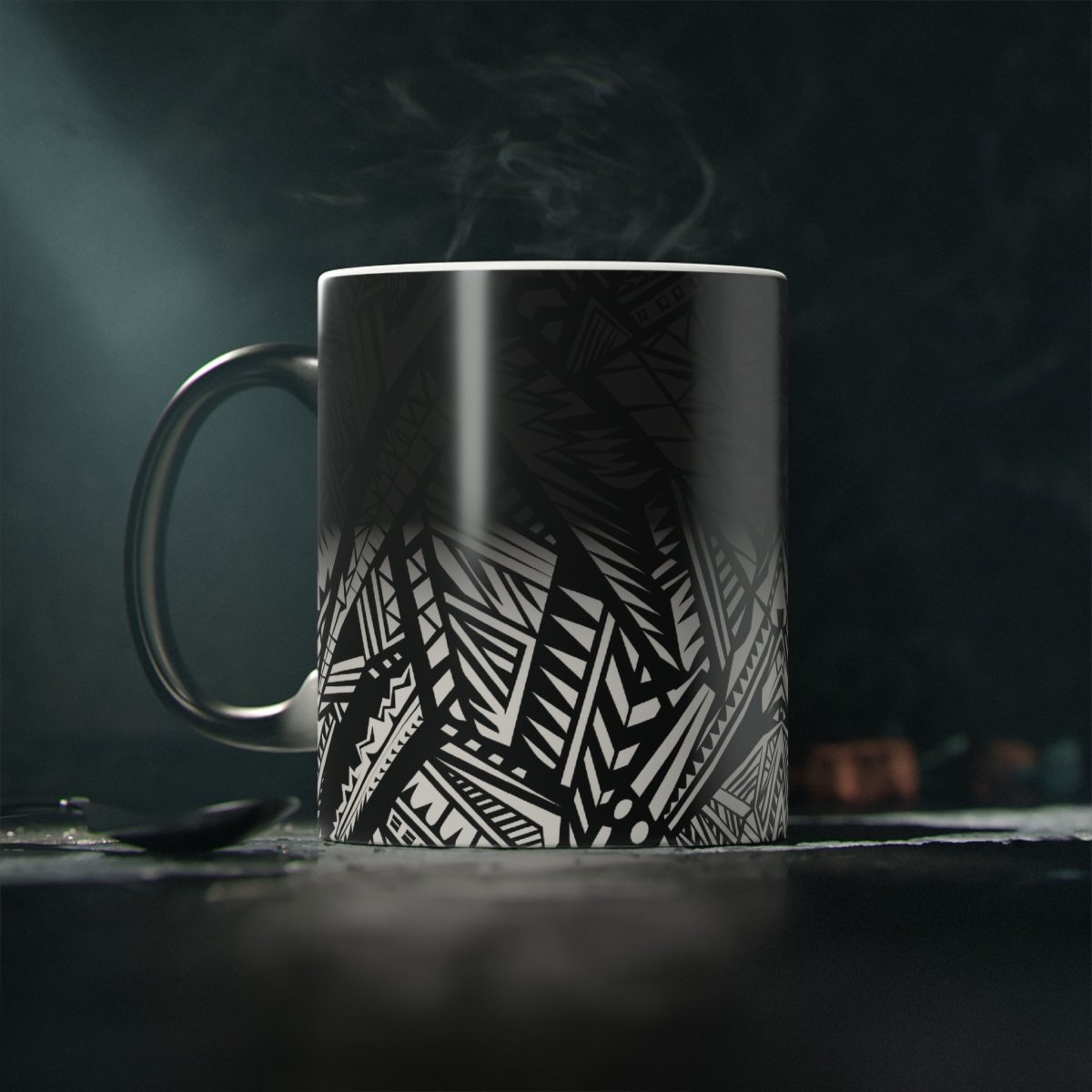 LimaLuxe™ heat reactive 325ml mug by Prima Printing, featuring a stylish design, shown with a heat-activated pattern on the mug.