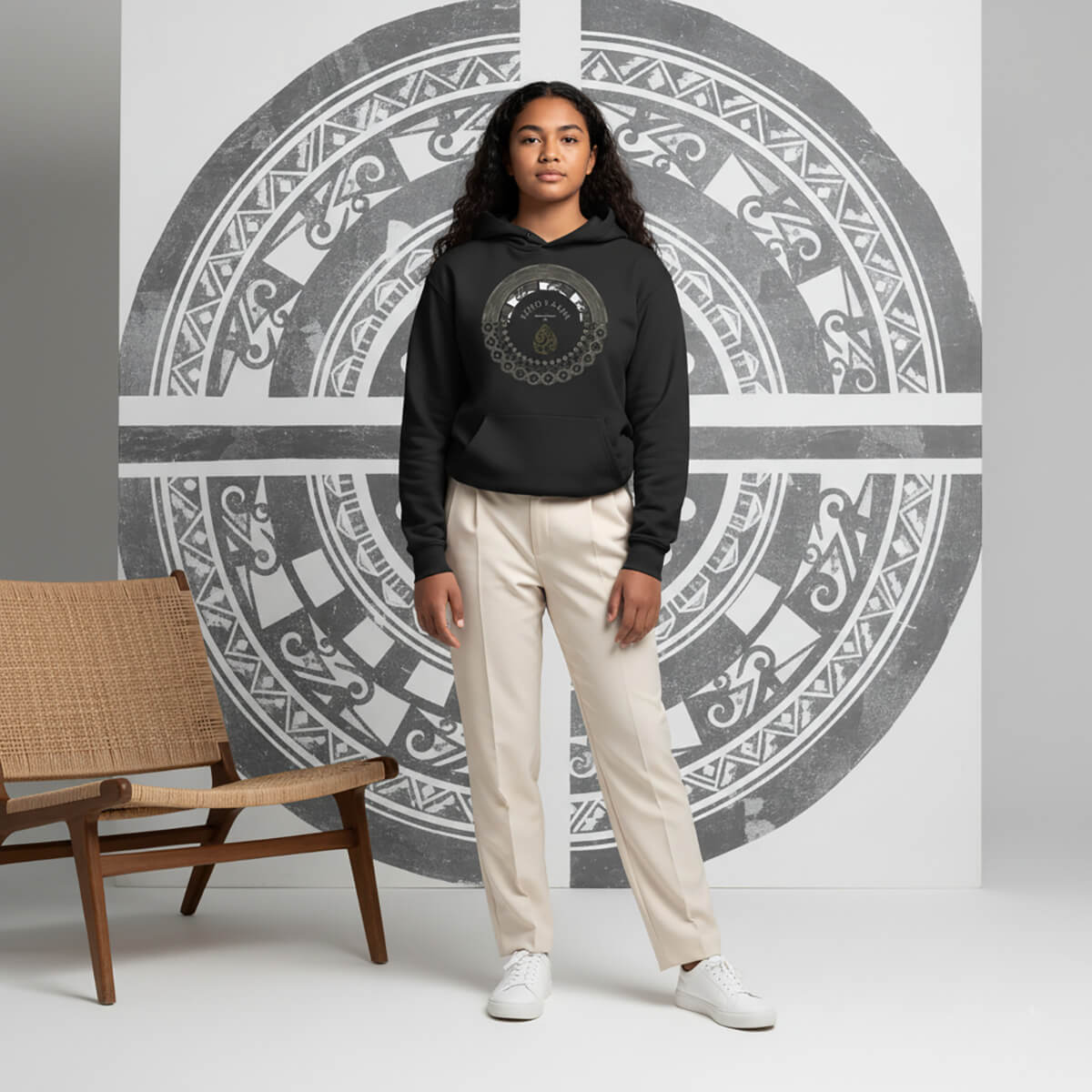 Black kids hoodie by Printify featuring PasifikaOne Aotearoa Samoa design, casual apparel for children in AU, NZ, and USA.
