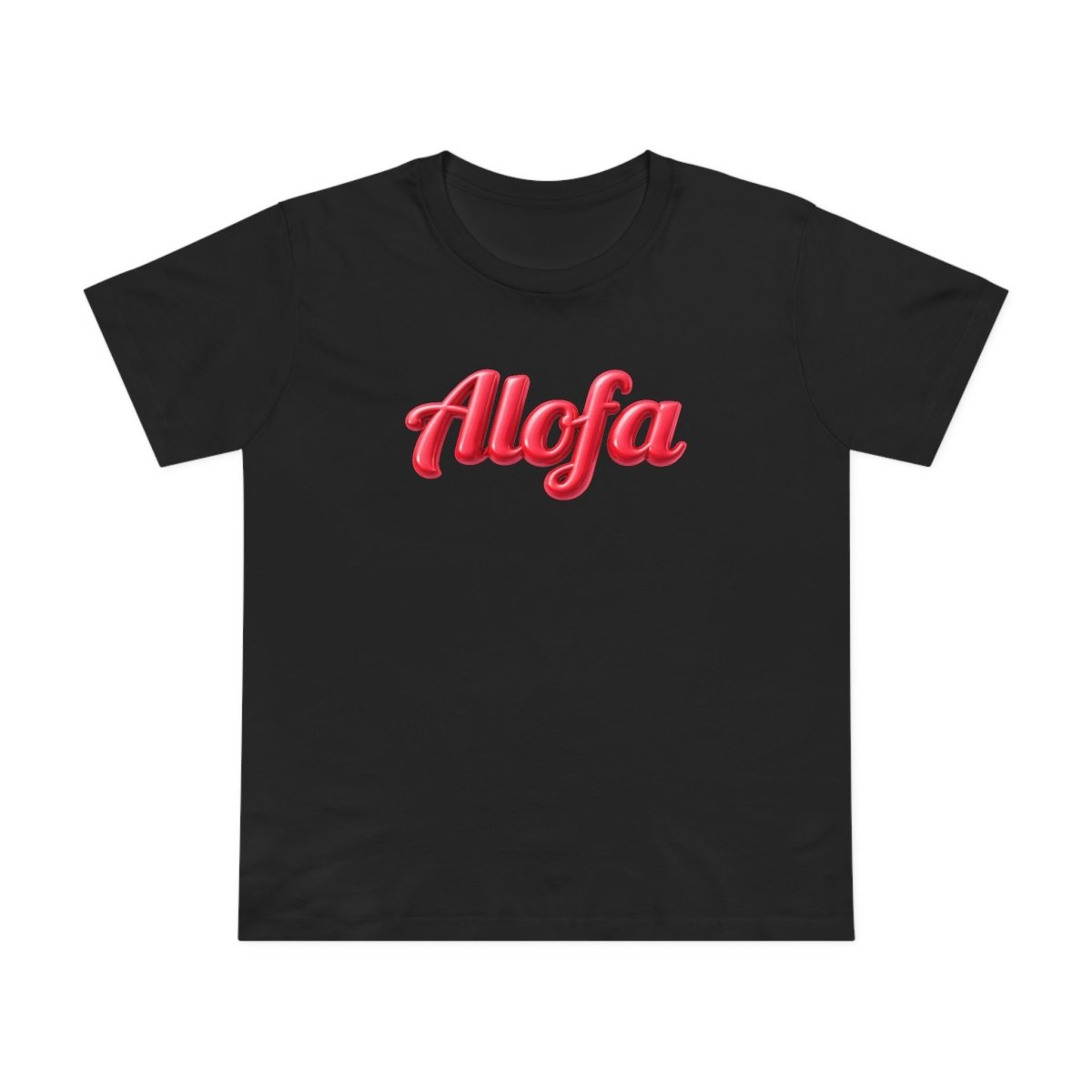 Unisex black Soft Women's Maple Tee by Alofa, featuring a comfortable fit and simple maple leaf design.