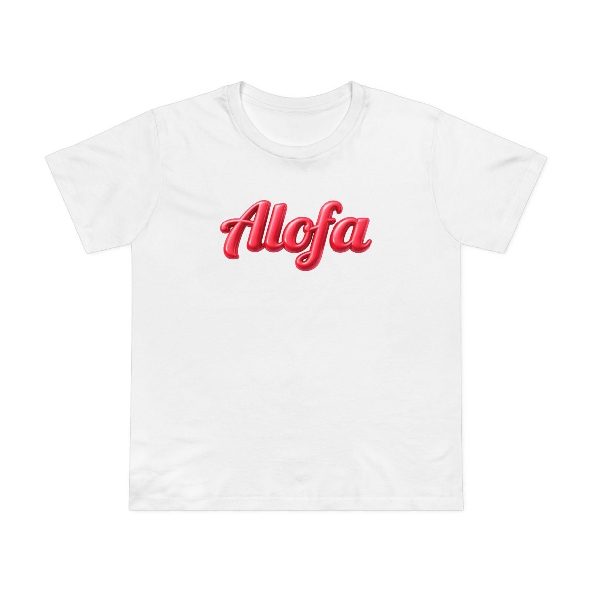 Unisex soft black Maple Tee by Alofa, designed for women, featuring a comfortable fit and printed branding.