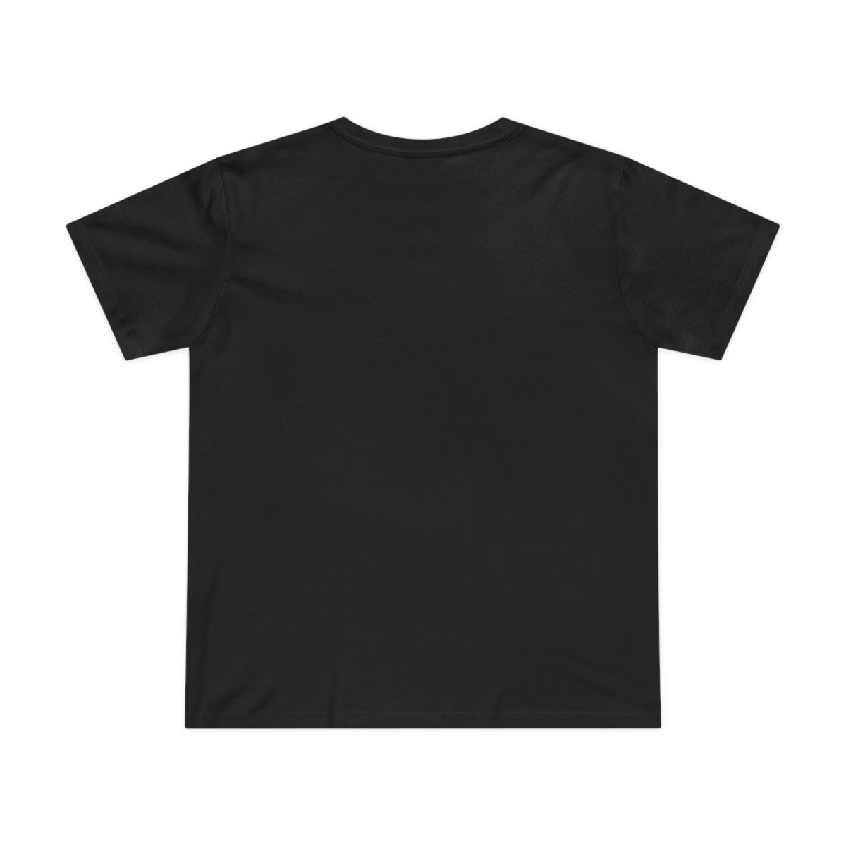 Black unisex soft Maple Tee for women by Alofa, displayed on a flat surface with a relaxed fit.